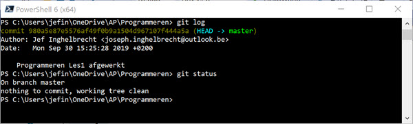 git log - output